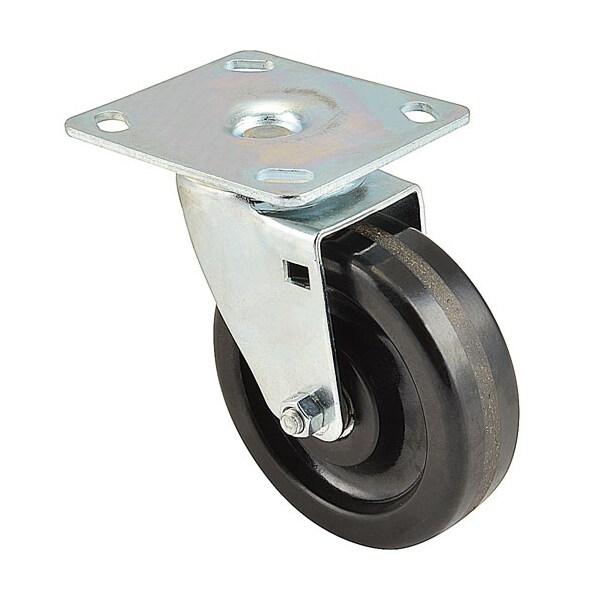 Caster, Plate 5"Od, Swvl, B Lack W/O Brake